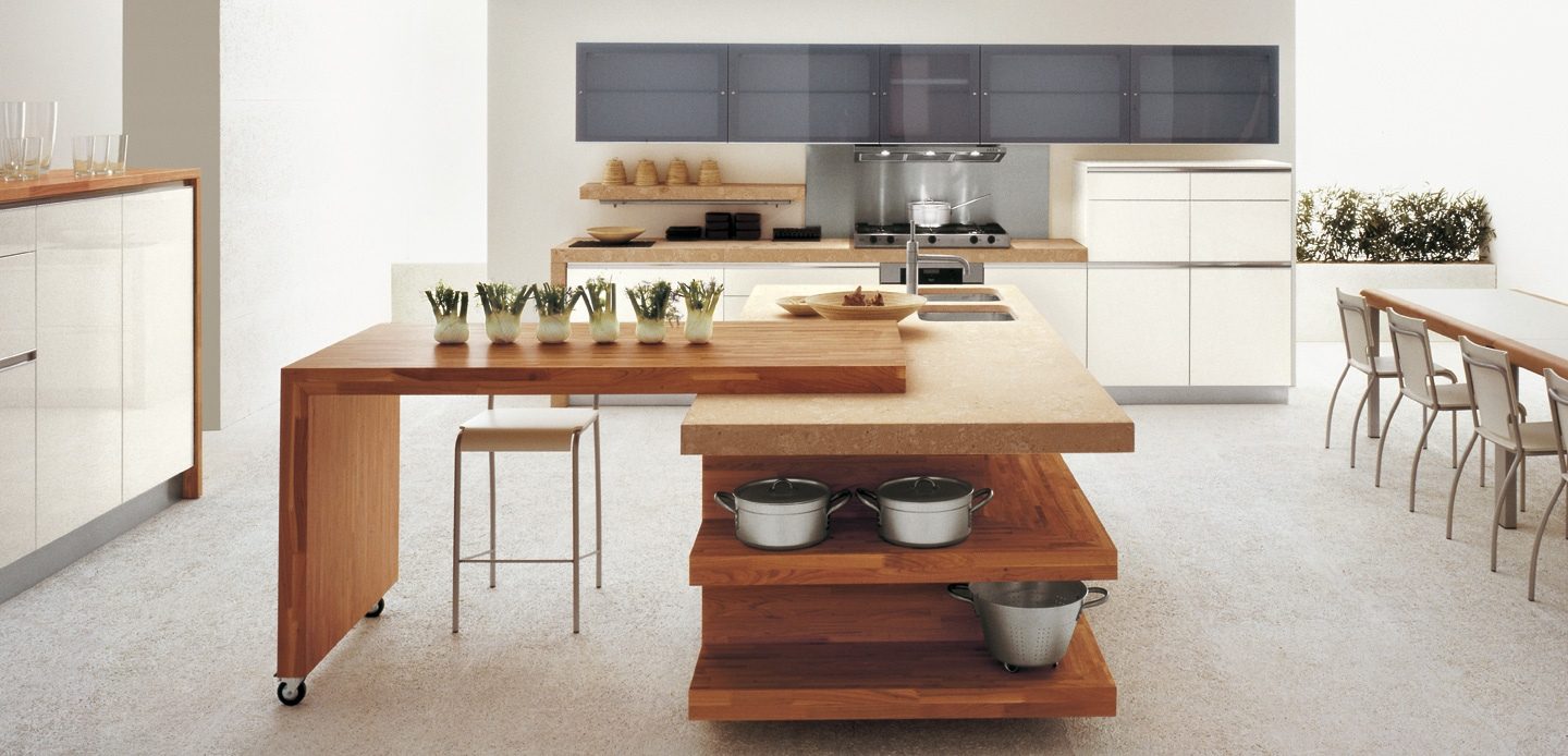Mesa de cocina de madera singular