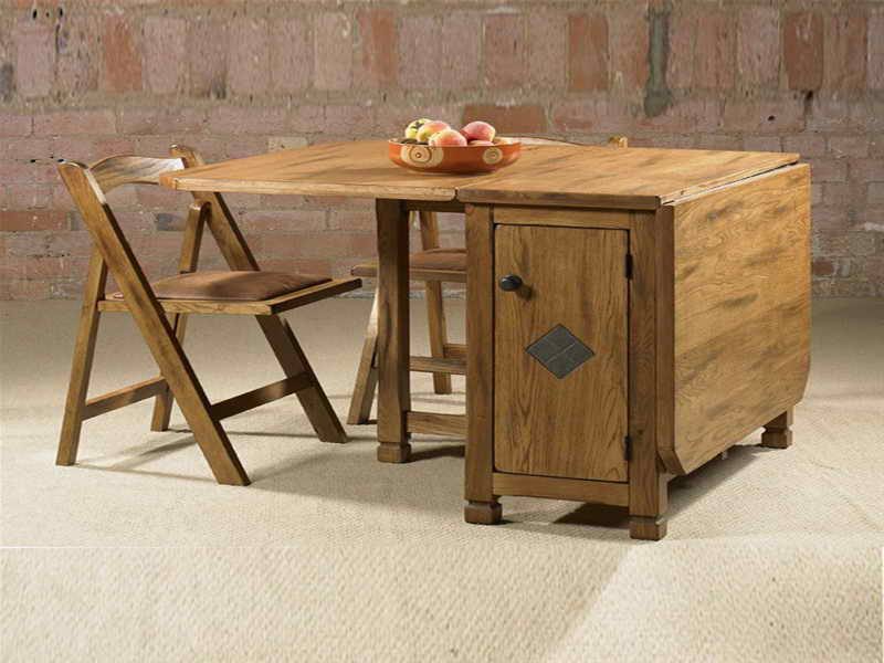 Mesa de madera plegable con cajonera