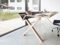 Mesa plegable de madera con set de sillas